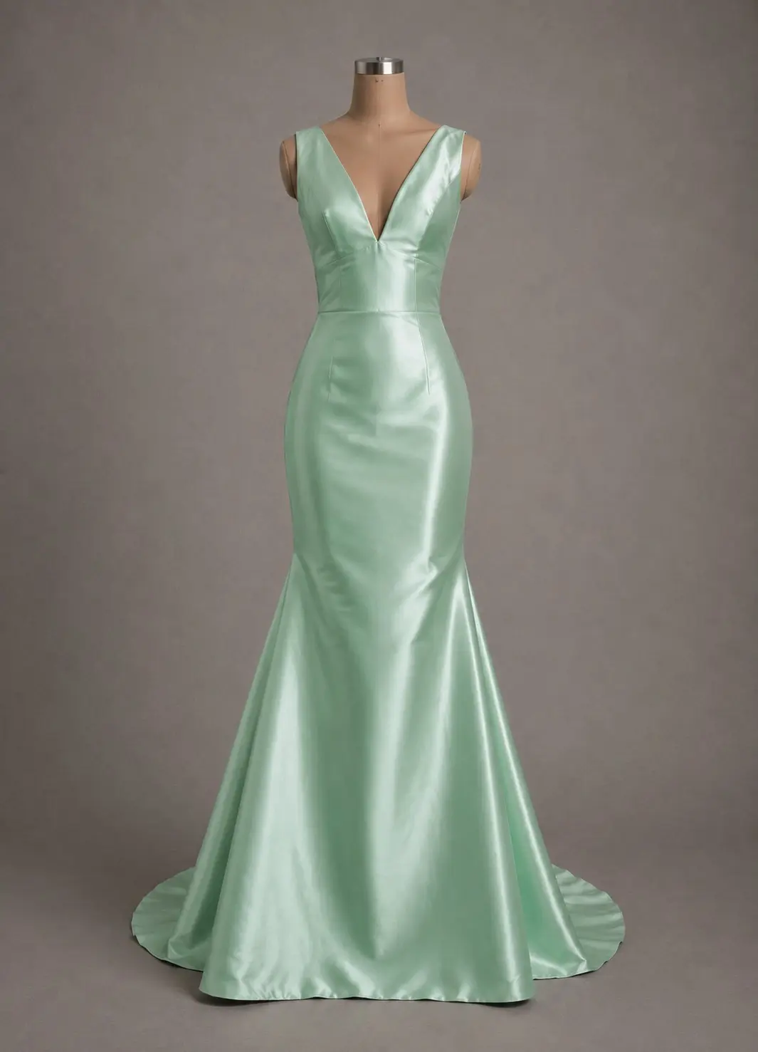 Vestido longo — Verde Menta Costas Nuas na cor Verde