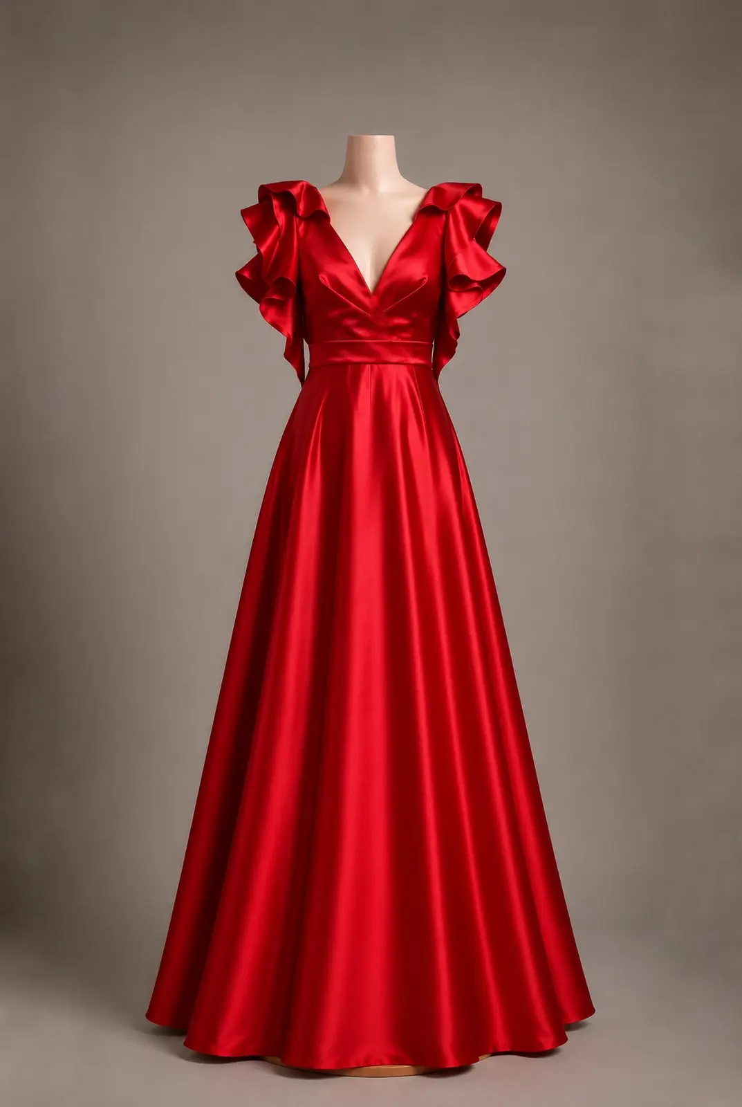 Vestido longo — Vermelho na cor Vermelho