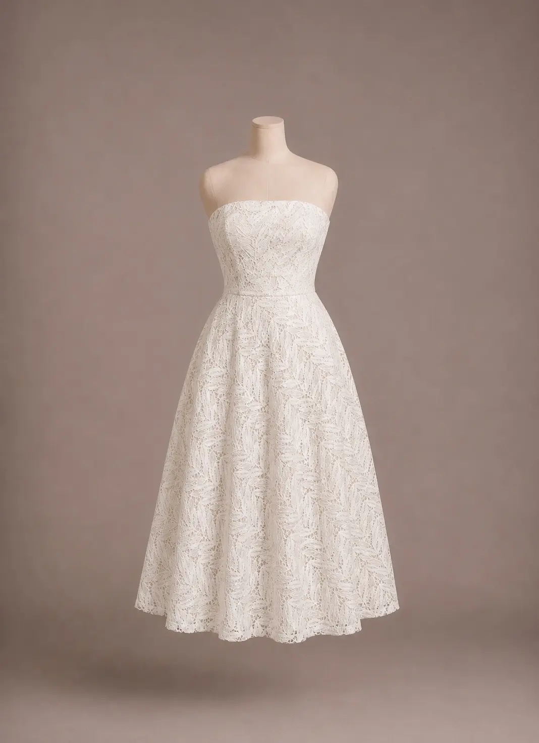 Vestido para noiva — off-white Mídi — frente