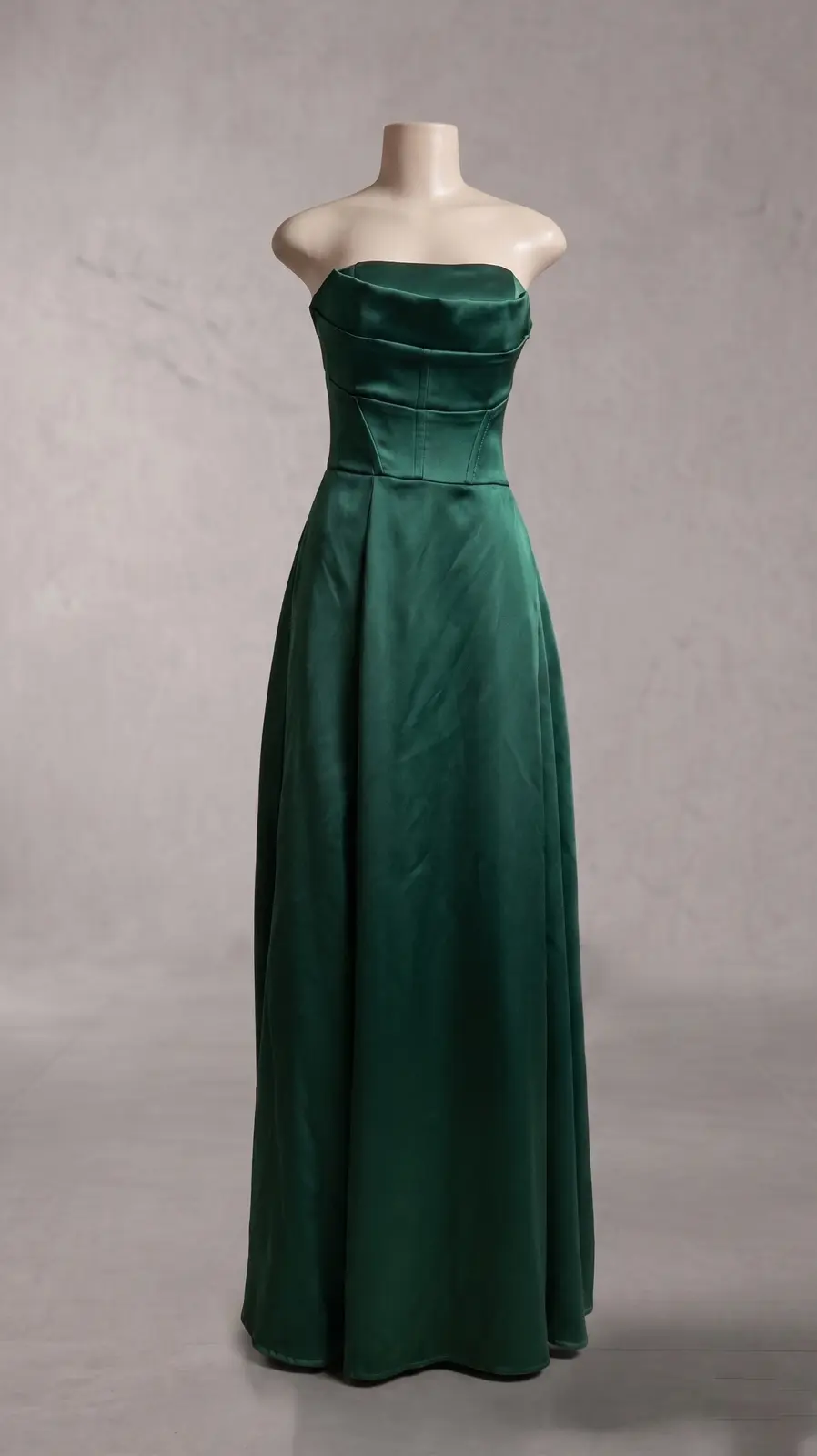 Vestido longo — Verde Escuro — frente