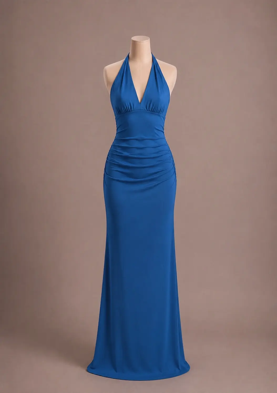Vestido longo — Azul Royal — frente