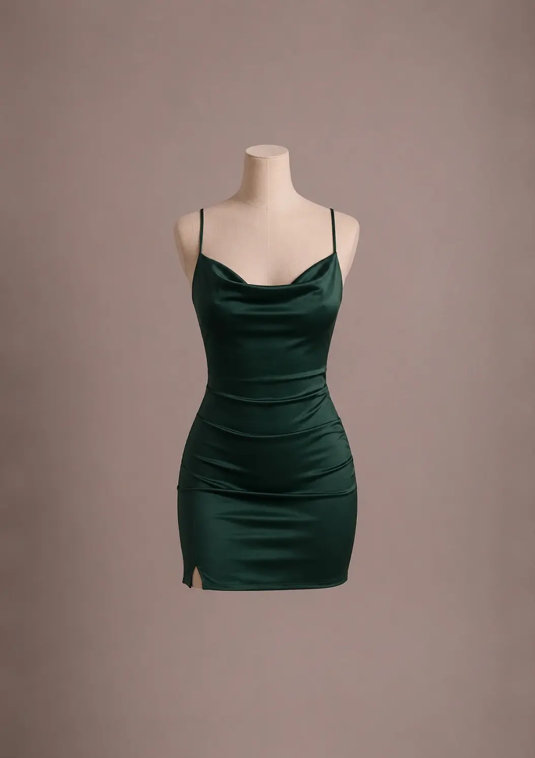 Vestido curto — Verde Escuro — frente