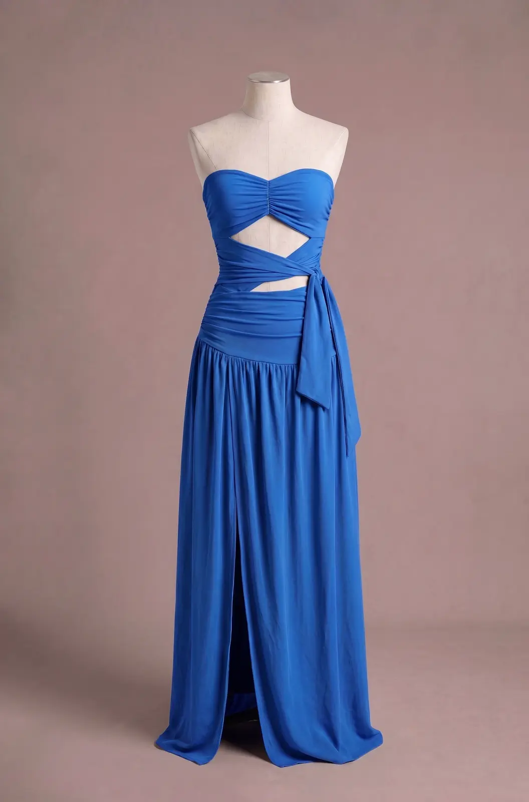 Vestido longo — Azul Royal Multiformas — frente