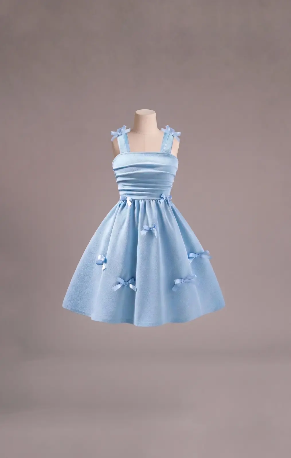 Vestido infantil — Azul bebê — frente