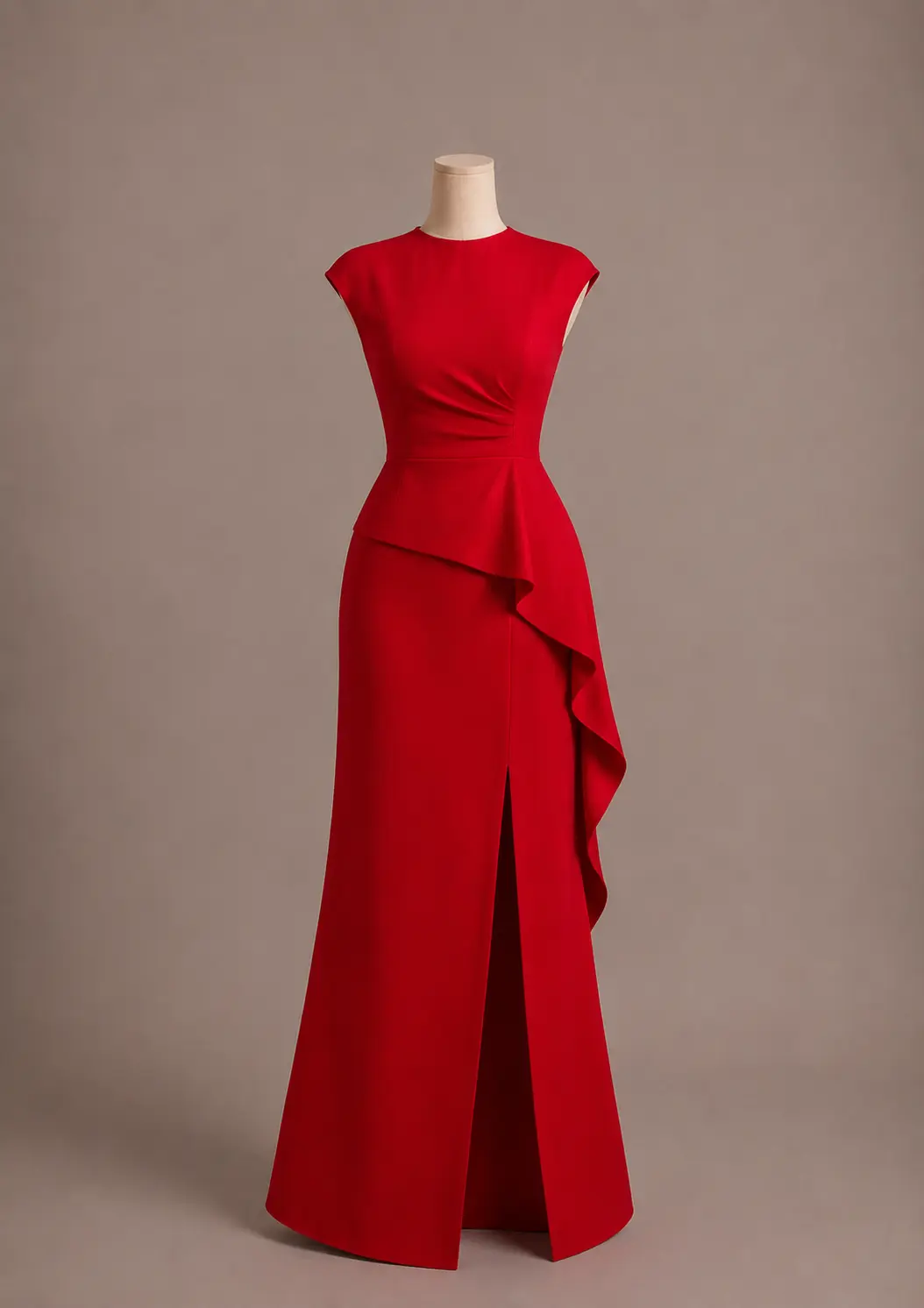 Vestido mídi — Vermelho — frente