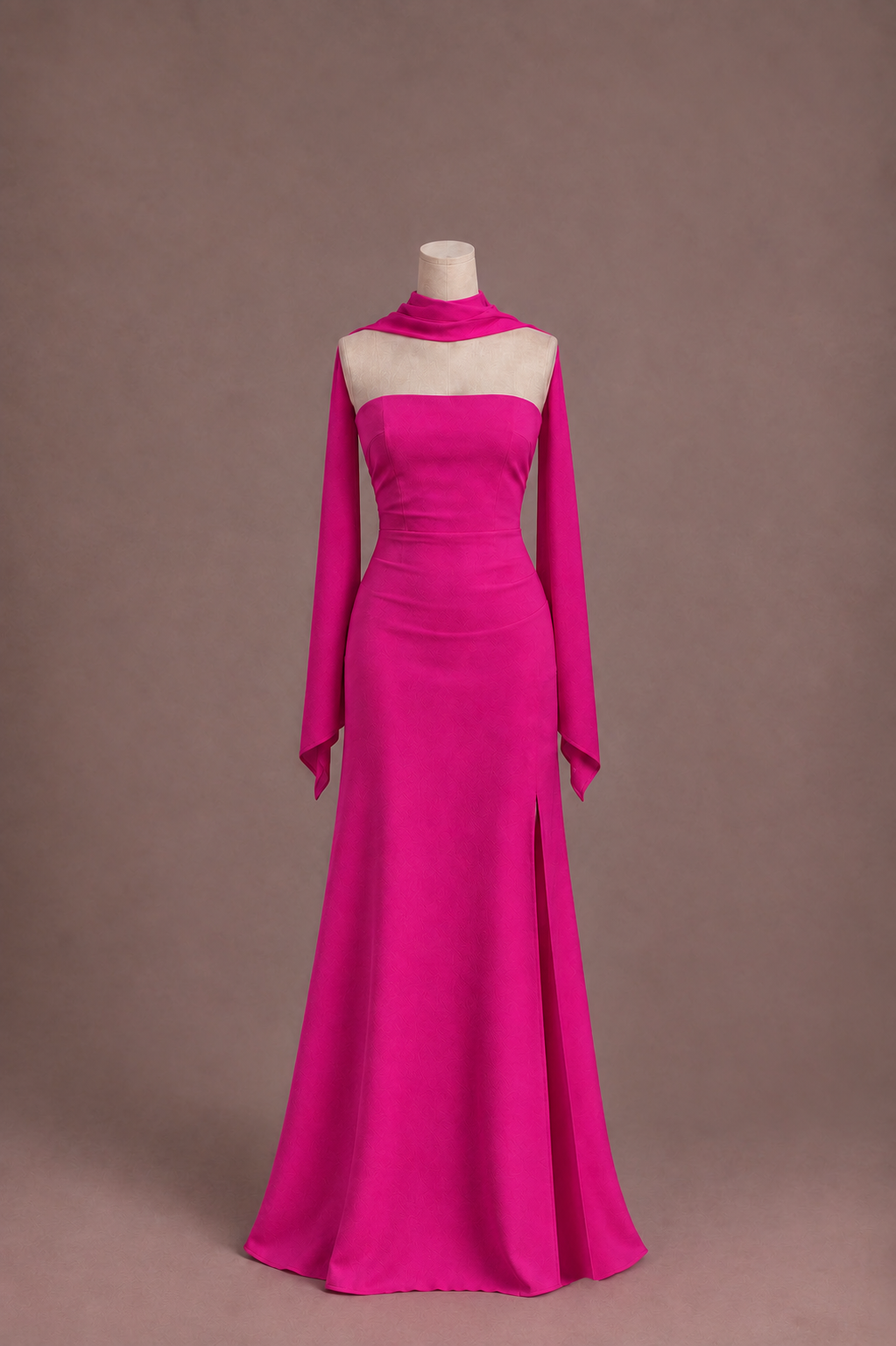 Vestido longo — Rosa Pink Tomara que caia — frente