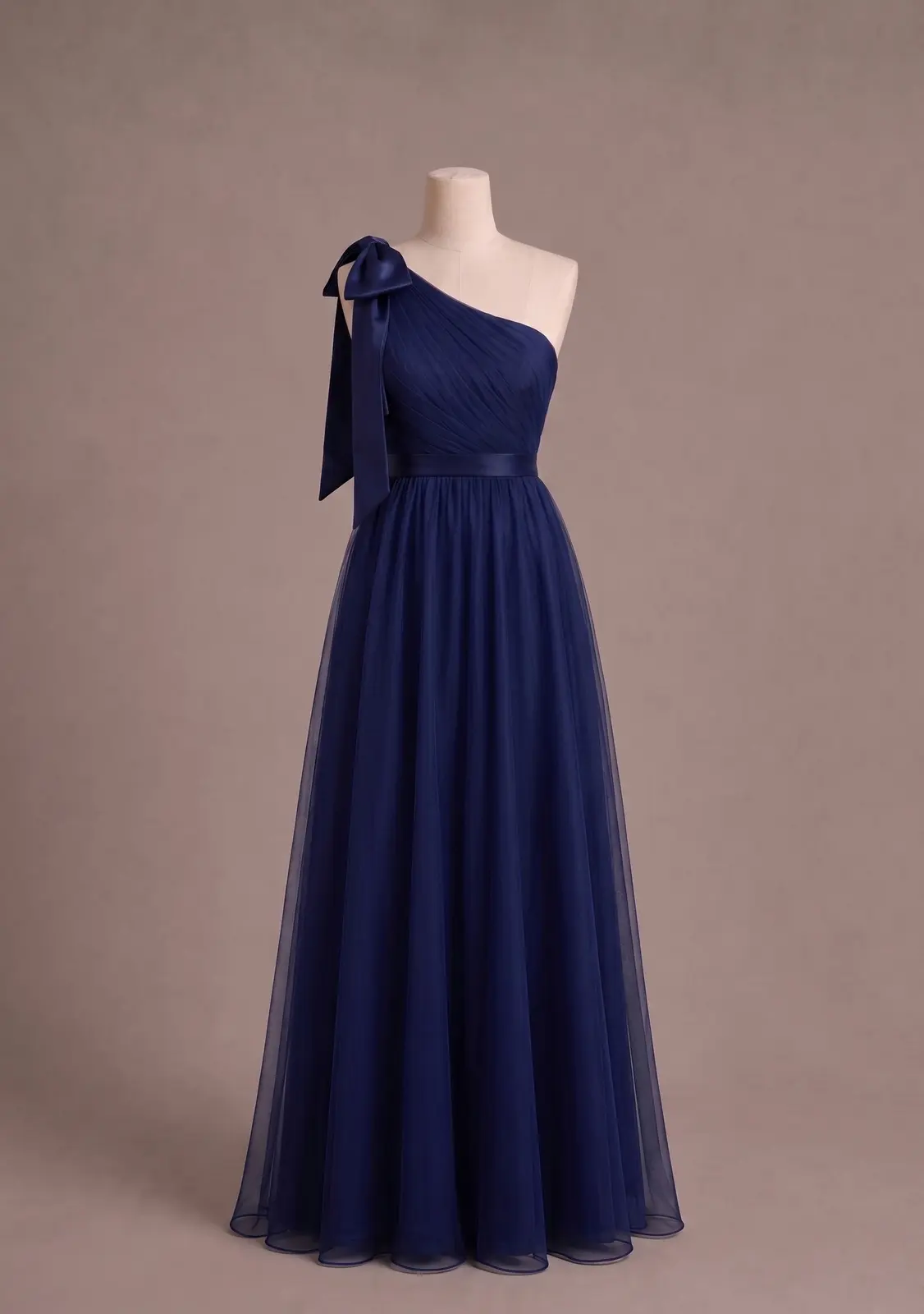 Vestido longo — Azul Escuro — frente