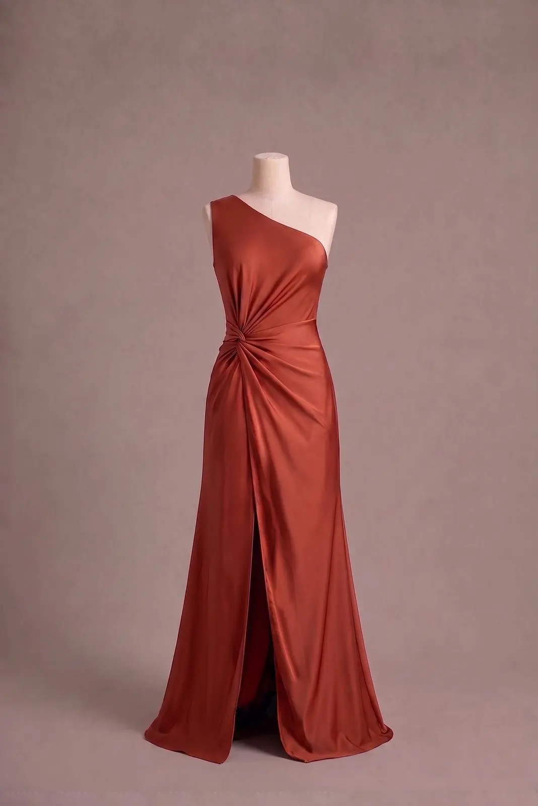 Vestido longo — Terracota — frente