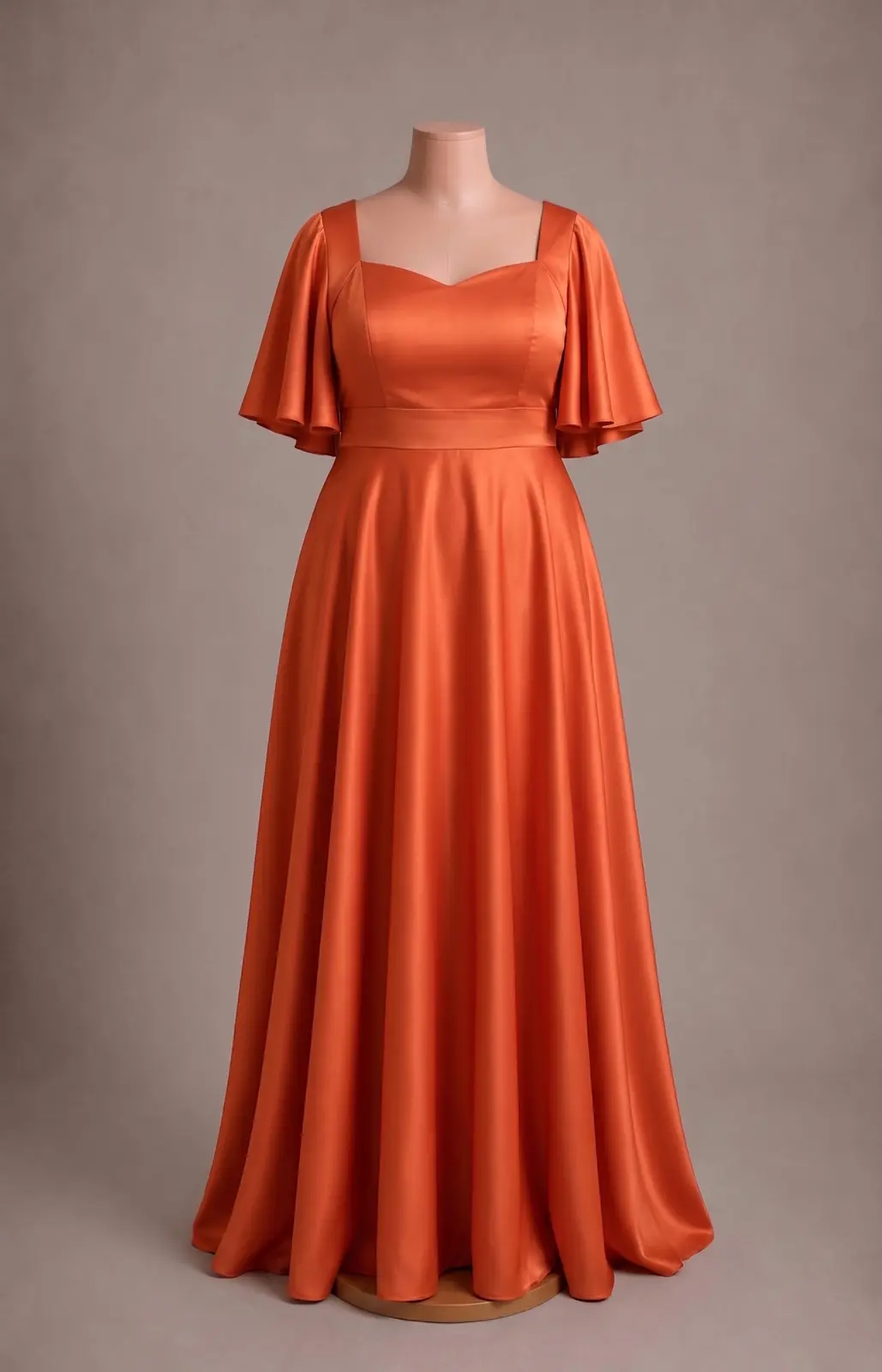 Vestido longo — Laranja — frente