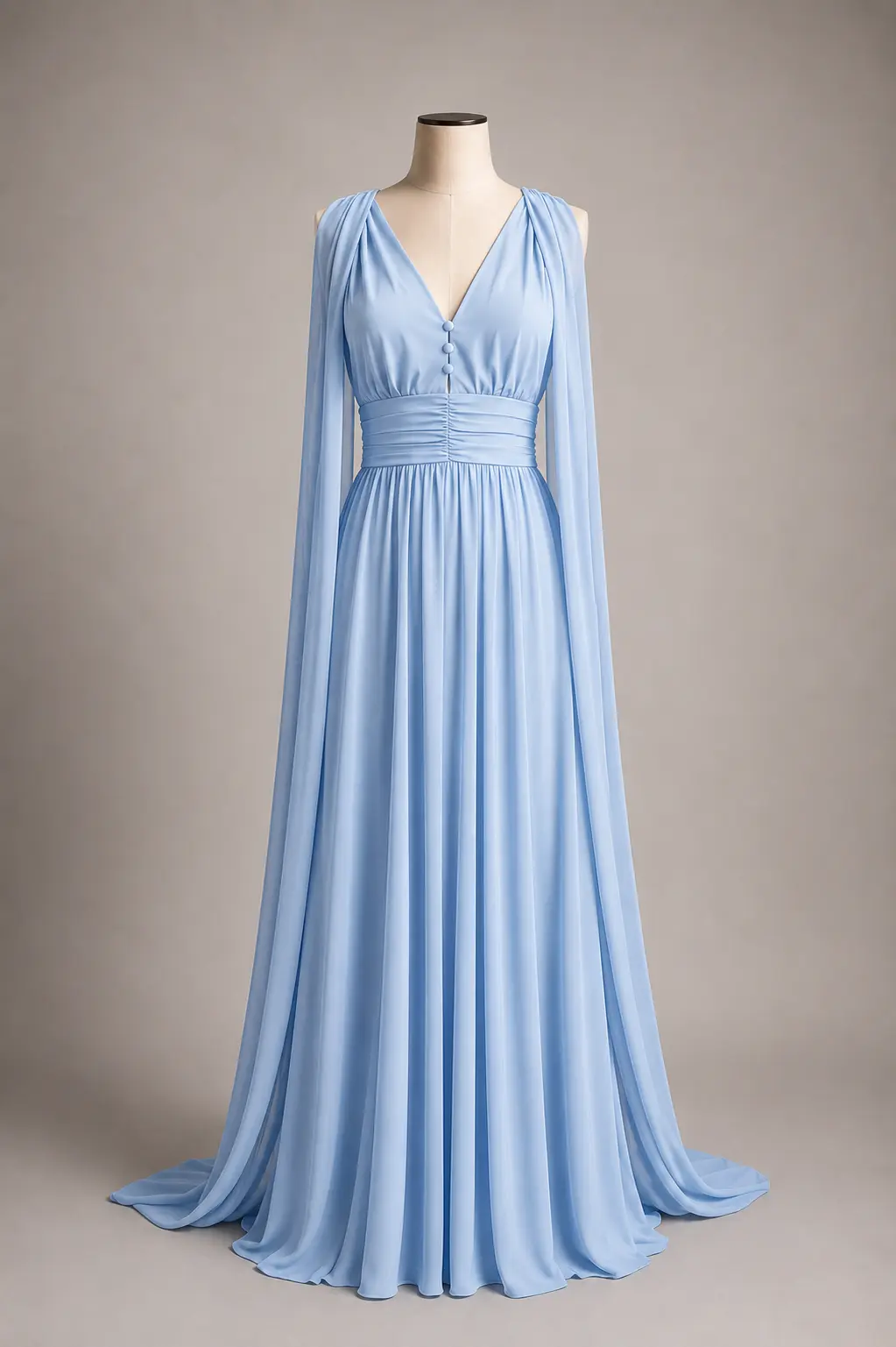Vestido longo — Azul — frente