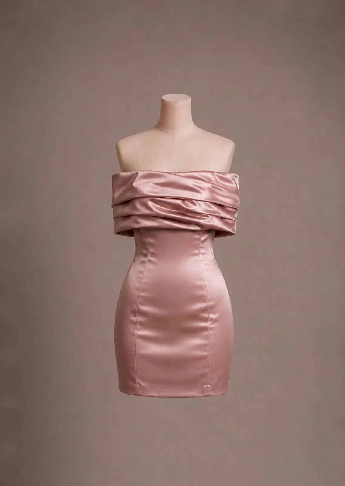 Vestido curto — Rosa — frente