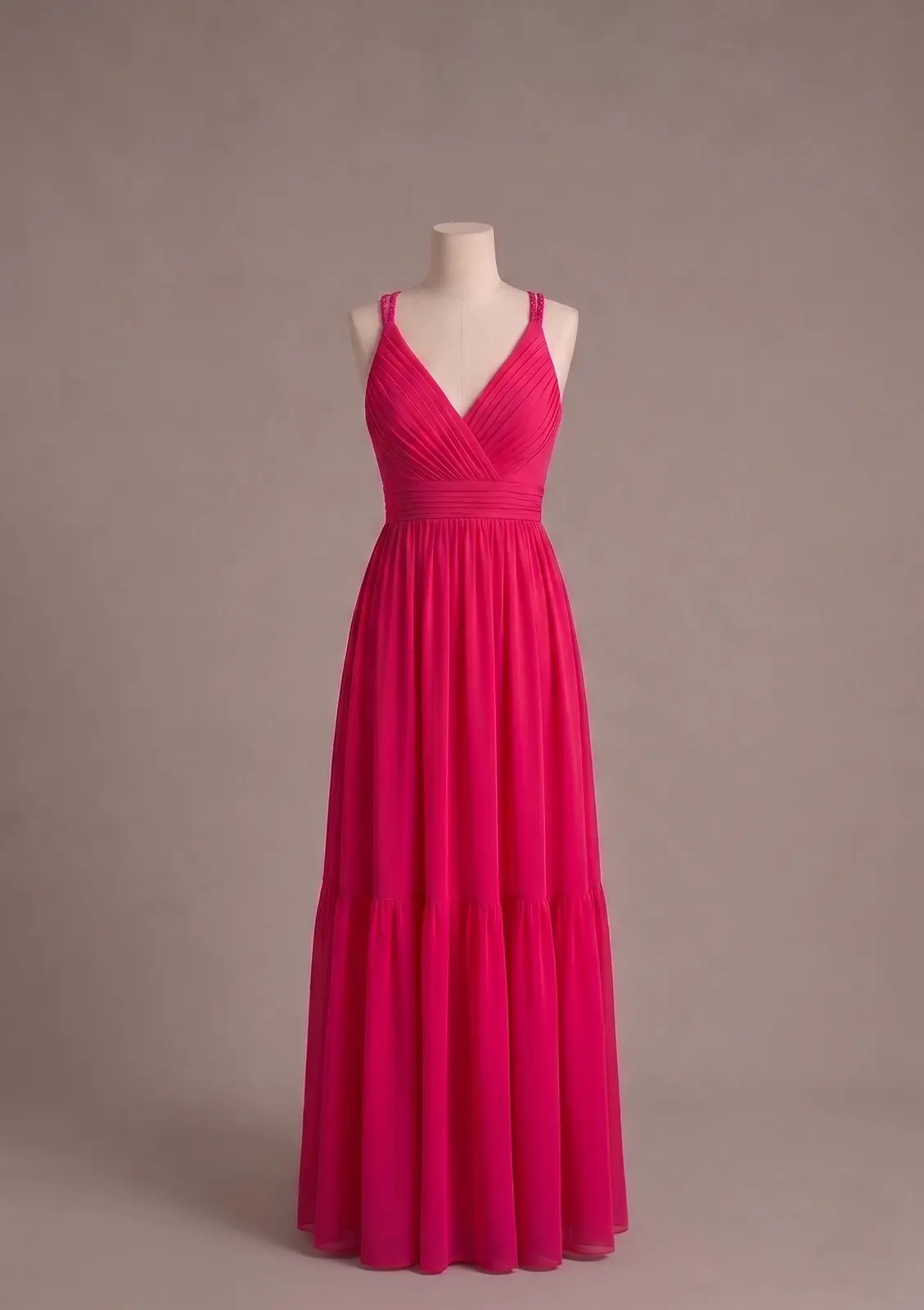 Vestido longo — Rosa Pink — frente