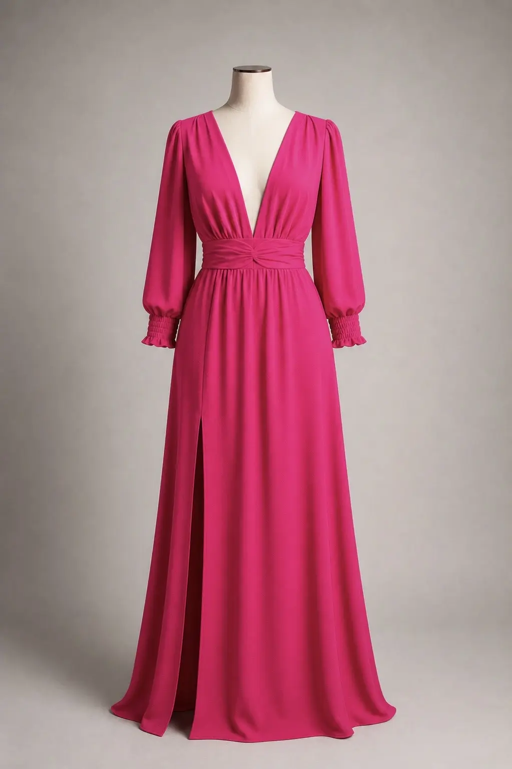 Vestido longo — Rosa Pink — frente