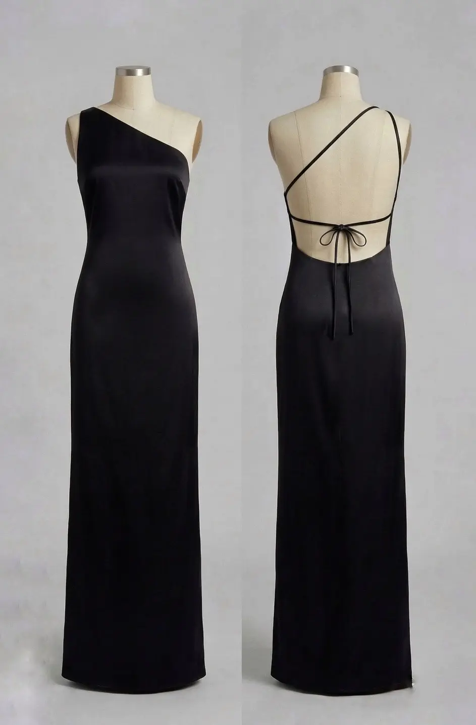 Vestido longo — Preto Costas Nuas — frente