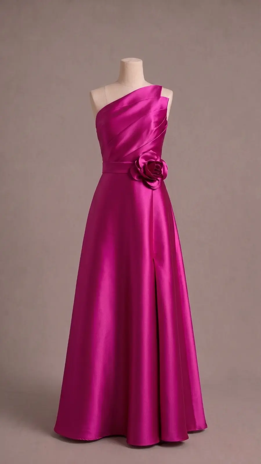 Vestido longo — Fúcsia — frente