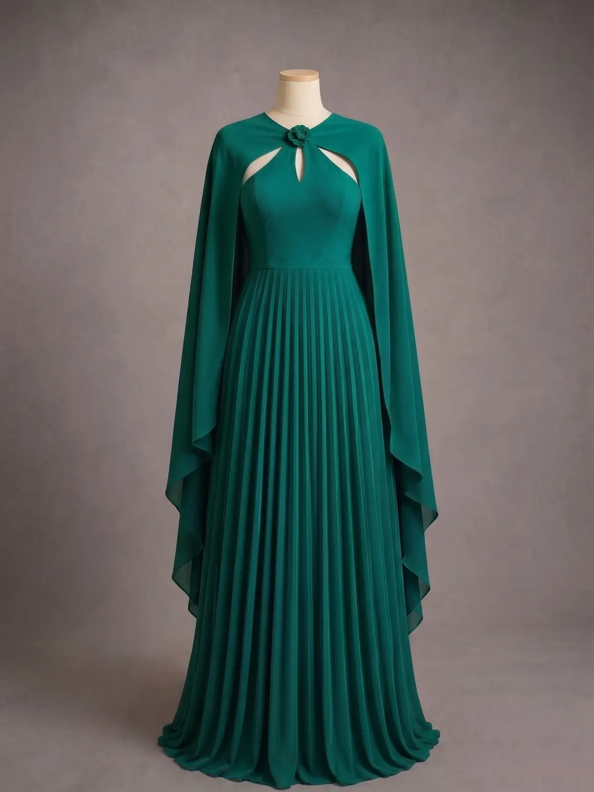 Vestido longo — Verde Esmeralda — frente